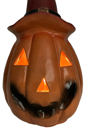 Decorațiune ceramică de Halloween – Dovleac cu pălărie, pictat manual [1]