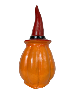 Decorațiune ceramică de Halloween – Dovleac cu pălărie, pictat manual [3]