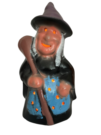Suport lumânare Halloween – Vrăjitoare ceramică pictată manual [1]