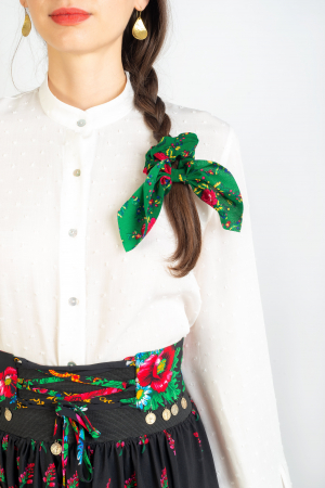 Fashion si Bijuterii - Elastic de Par din Bumbac cu Motive Etno