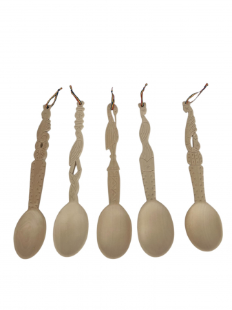 Cadouri de Sarbatori - Lingura din Lemn, Sculptata si Pictata Manual