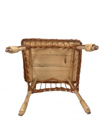 Măsuță de Cafea, Împletită Manual din Răchită pe Structură din Lemn Masiv [2]
