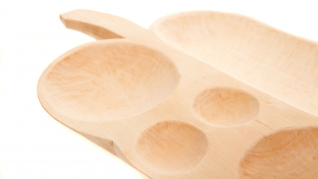 Platou din lemn model frunza, 50 cm [2]