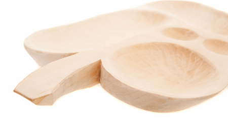Platou din lemn model frunza, 50 cm [3]