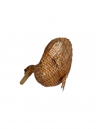 Rață decorativă împletită manual din răchită – coș de depozitare rustic, unicat [3]