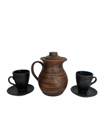 set-carafa-cu-capac-si-4-cescute-din-lut-confectionate-manual [4]