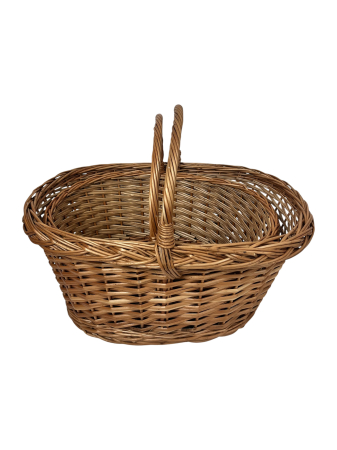 Set Doua Cosuri Oval cu decor, din Rachita [1]