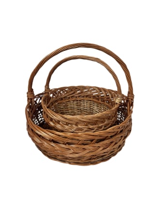 Produse din Rachita, Papura, Paie - Set doua Cosuri Rotunde din Rachita