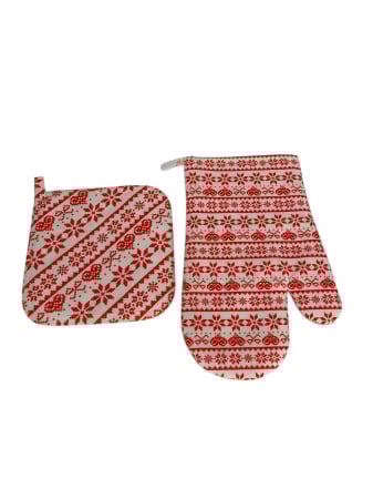 Cadouri de Sarbatori - Set Manusa protectie vase incinse si Suport textil protectie blat