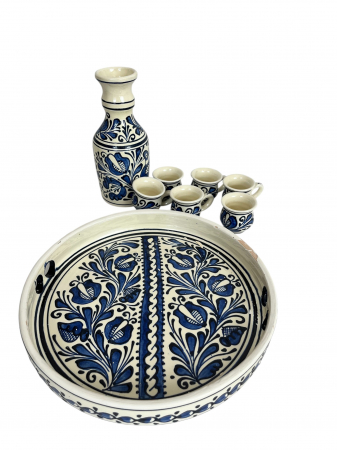 Set Tuica sau Visinata, pictat albastru, din Ceramica de Corund [1]