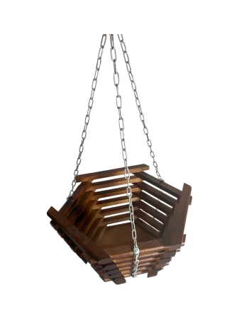 PRODUSE DIN LEMN - Suport suspendat din lemn pentru ghivece de flori – Decor natural pentru casă și grădină