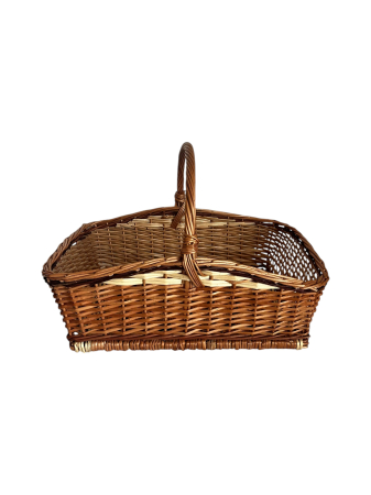 PASTE - Tăviță dreptunghiulară împletită manual din răchită, cu toartă