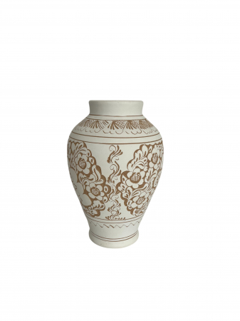 PRODUSE DIN STICLA SI CERAMICA - Vază Alba din Ceramică de Corund – Lucrată Manual