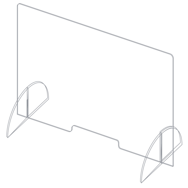 Ecran de protectie a angajatilor  H 65 x L 75 CM - demontabil [1]