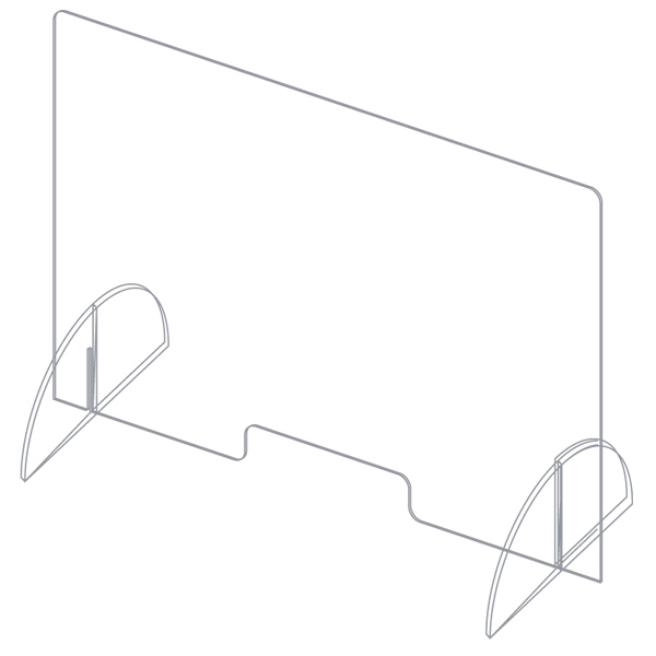 Ecran de protectie a angajatilor  H 65 x L 75 CM - demontabil [2]