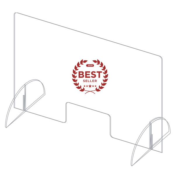 Ecran de protectie a angajatilor  H 65 x L 90 CM - demontabil [3]
