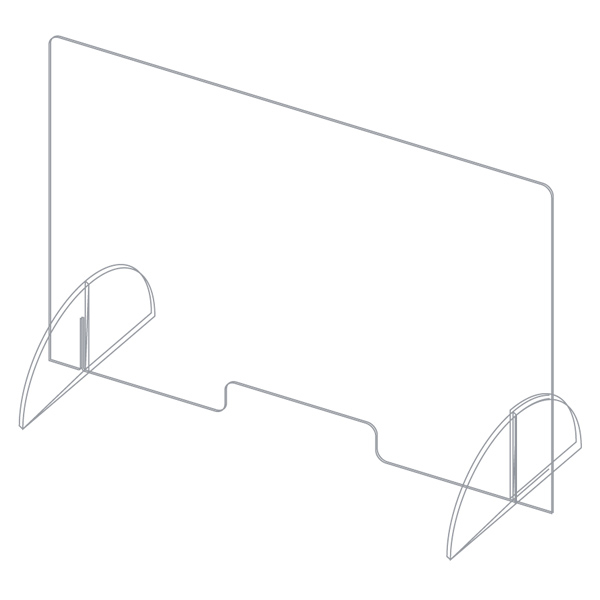 Ecran de protectie a angajatilor  H 65 x L 90 CM - demontabil [2]