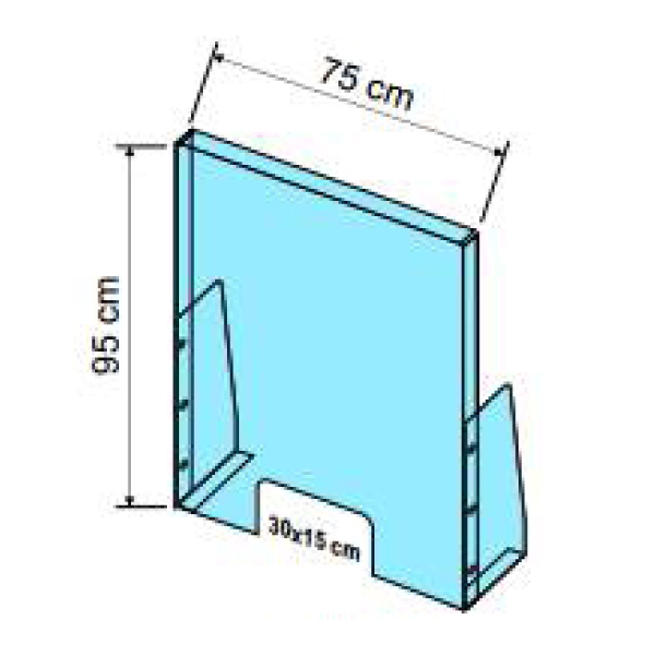 Ecran de protectie a angajatilor  H 95 x L 75 CM - picioare demontabile [1]