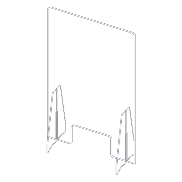 Ecran de protectie a angajatilor  H 99 x L 66 CM - demontabil [4]