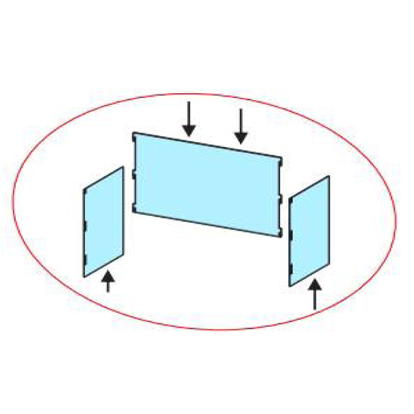 Detachable protective screen L 100 x D 30 x H 66 / PMMA 6mm [2]