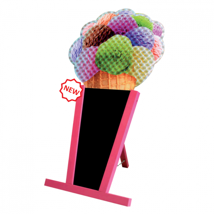 Pink "Ice cream" shaped A-board 105x58cm [2]