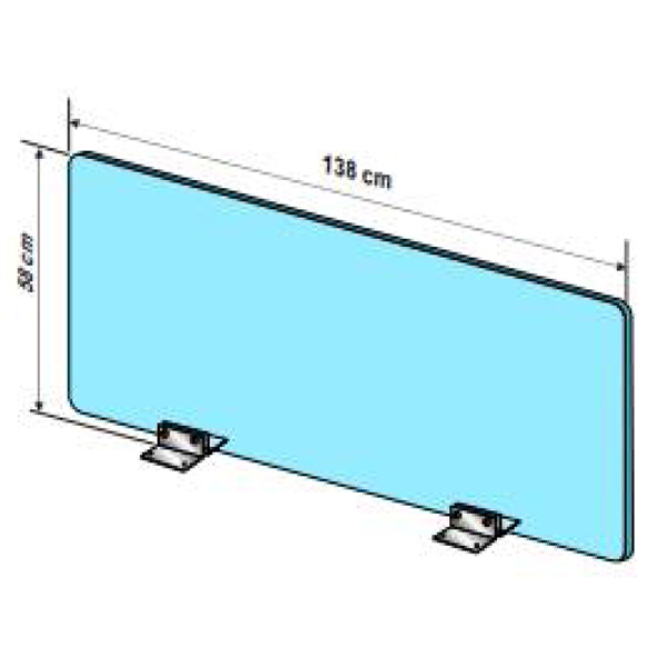 Protective screen with stainless steel foot L 138 x H 58 CM [1]