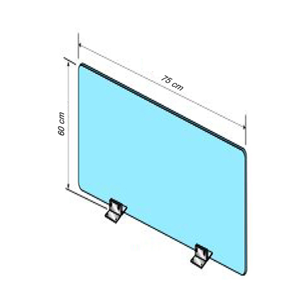 Protective screen with stainless steel foot L 75 x H 60 CM [1]