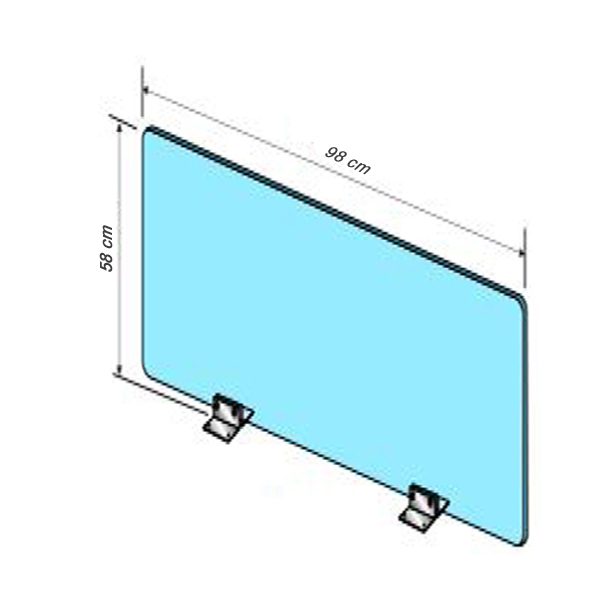 Protective screen with stainless steel foot L 98 x H 58 CM [1]