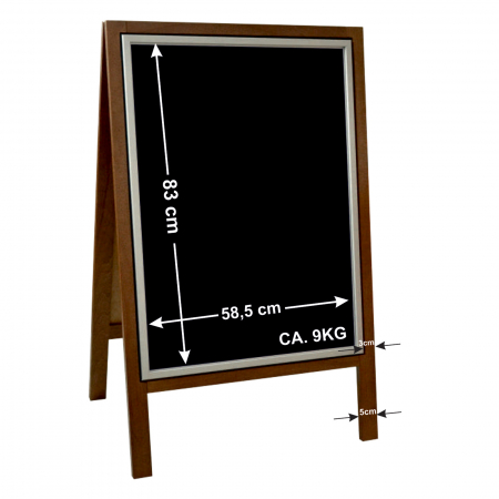 People Stopper Lemn - Chain stopper 110x70cm with A1 Poster support