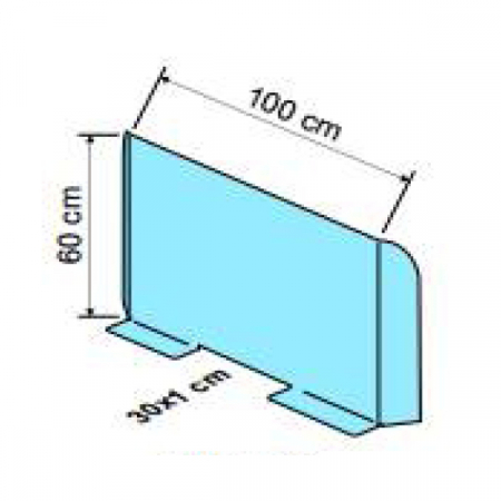 Sisteme de protectie - Ecran de protectie a angajatilor  H 60 x L 100 CM
