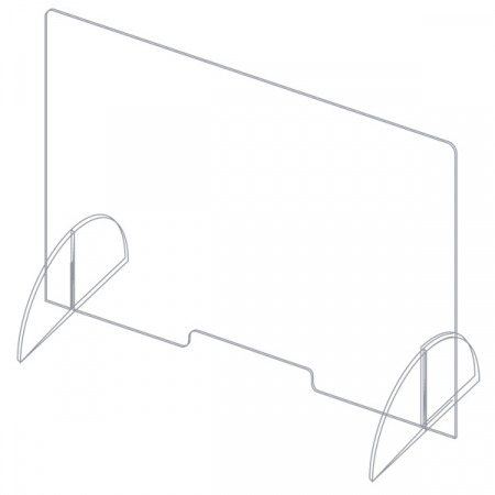 Sisteme de protectie a angajatilor - COVID - Ecran de protectie a angajatilor  H 65 x L 75 CM - demontabil
