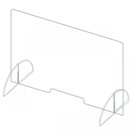 Sisteme de protectie a angajatilor - COVID - Ecran de protectie a angajatilor  H 65 x L 90 CM - demontabil