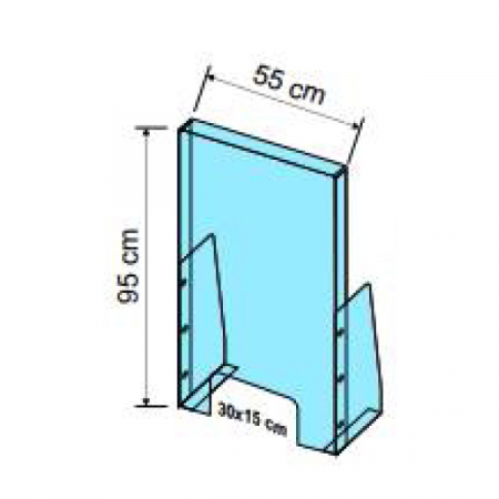 Display cu picior detasabil  ECO PET - Ecran de protectie a angajatilor  H 95 x L 55 CM - picioare demontabile