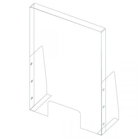 Sisteme de protectie a angajatilor - COVID - Ecran de protectie a angajatilor  H 95 x L 68 CM - picioare demontabile