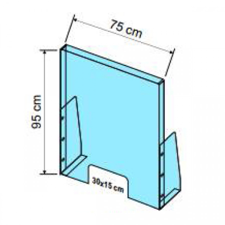 Display cu picior detasabil  ECO PET - Ecran de protectie a angajatilor  H 95 x L 75 CM - picioare demontabile