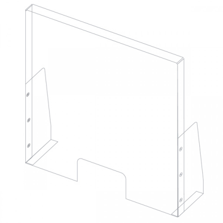 Sisteme de protectie a angajatilor - COVID - Ecran de protectie a angajatilor  H 95 x L 94 CM - picioare demontabile