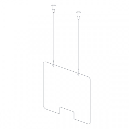 Sisteme de protectie a angajatilor - COVID - KIT Placa de protectie suspendata L 99 x H 99 CM