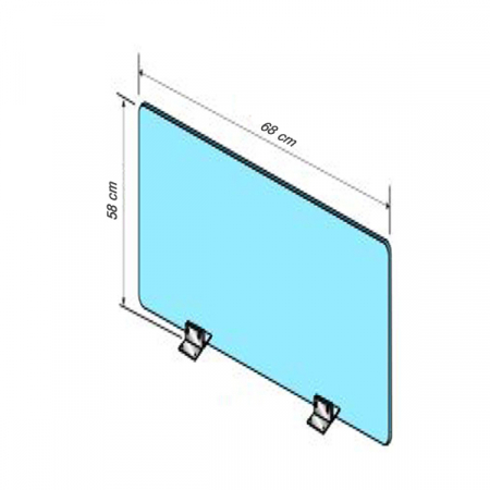 Ecran protector cu picior de inox - Ecran protector cu picior de inox L 68 x H 58 CM