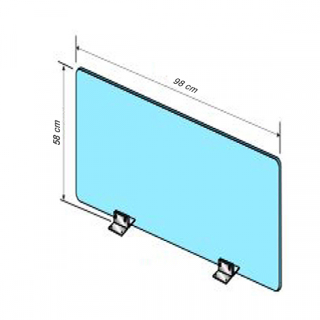 Ecran protector cu picior de inox - Ecran protector cu picior de inox L 98 x H 58 CM