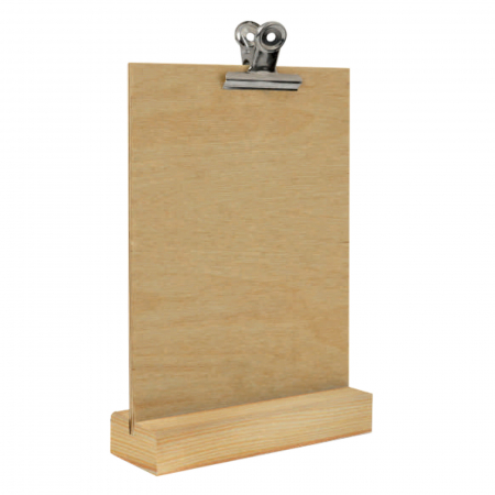 Display lemn cu tabla blackboard - Tabletop with silver clip