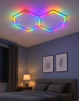 2 hexagoane RGB Dream cu telecomanda si app 84w 150 x 86 cm [3]