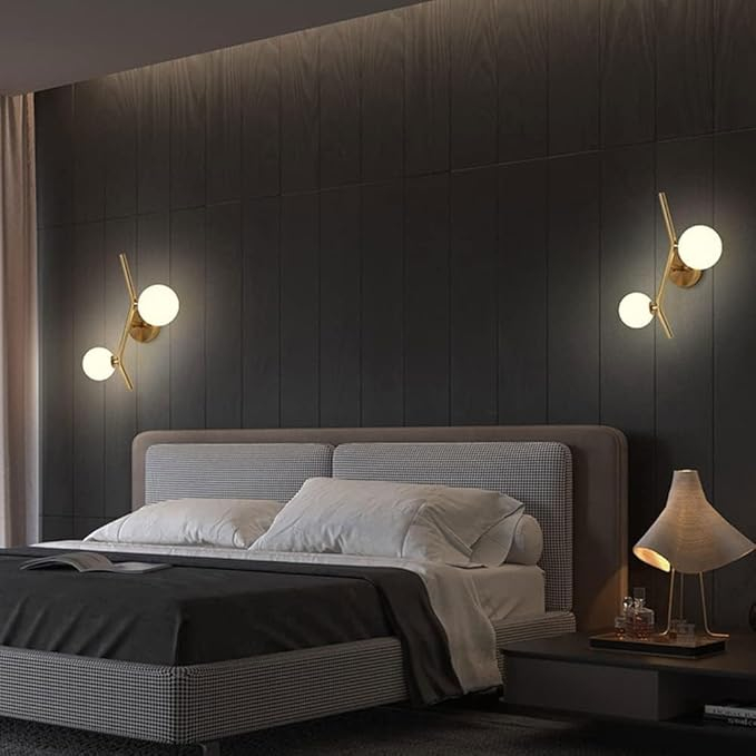Lustra led 2 globuri gold Bi [3]
