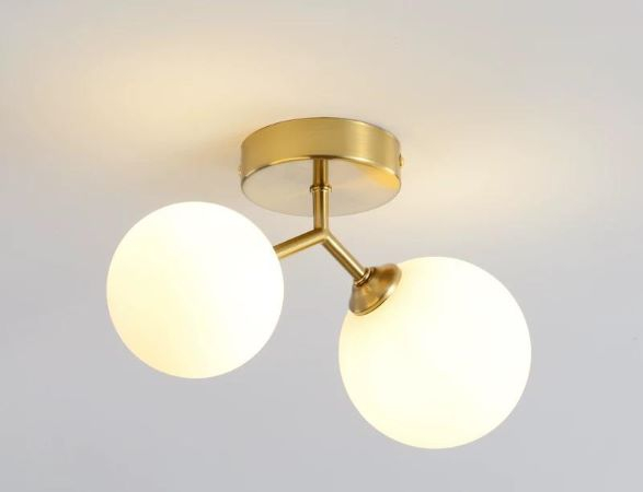 Lustra led 2 globuri gold/ black [3]