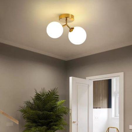 Lustra led 2 globuri gold/ black [2]