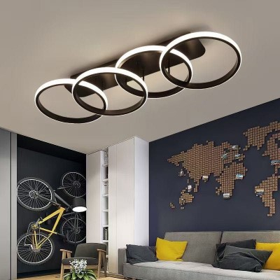 LUSTRA LED 4 Cercuri DIMABILA CU TELECOMANDA 3 FUNCTII 80W [2]