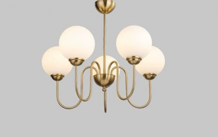Lustra led 5 globuri gold [2]