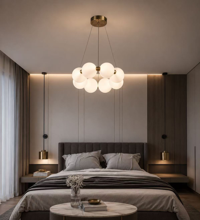 Lustra led 8 globuri gold 26w [3]