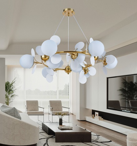 Lustra led 9 globuri gold [2]