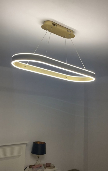 Lustra LED Dimabila 120w cu telecomanda 3 functii  Aurie [2]