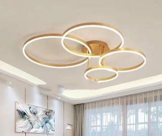 Lustra led dimabila 200w cu telecomanda 4 functii aurie [3]